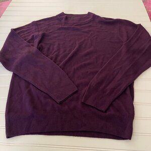 Sag Harbor Turtleneck Sweater Plum 100% Acrylic Size Large Long Sleeve